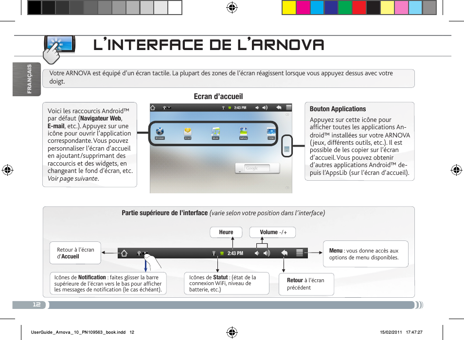 L’interface de l’arnova | ARNOVA 10 User Manual | Page 12 / 48