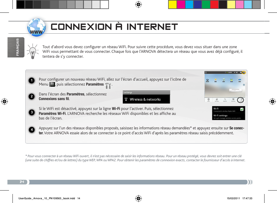 Connexion à internet | ARNOVA 10 User Manual | Page 14 / 48