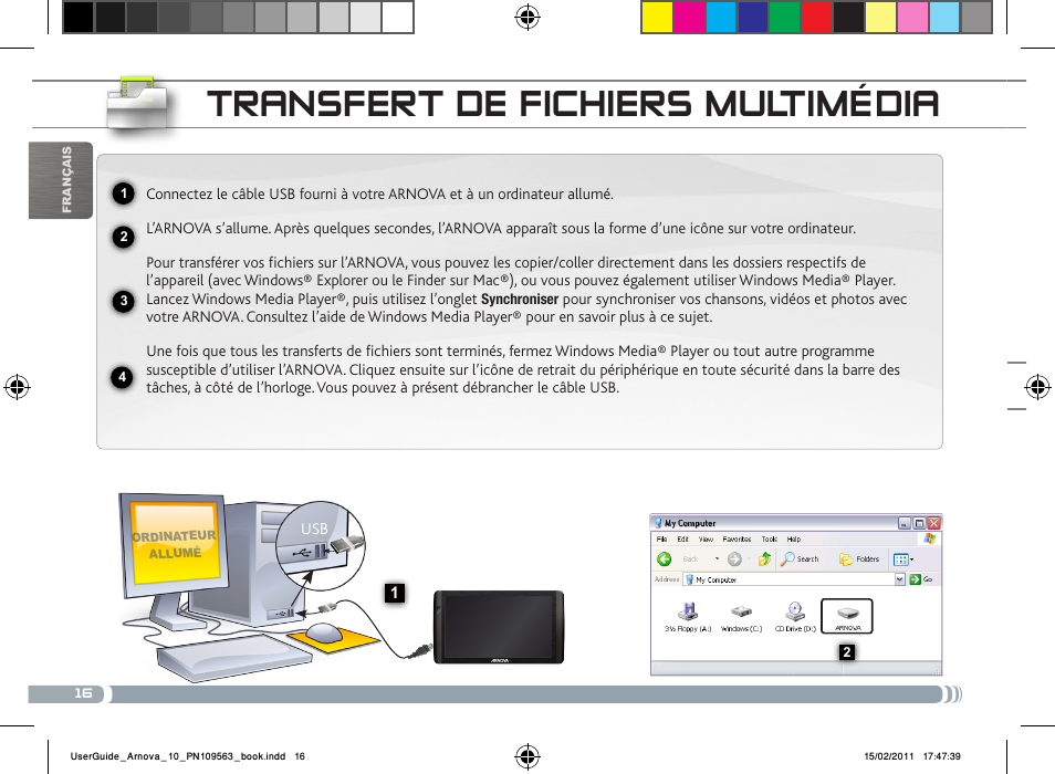 Transfert de fichiers multimédia | ARNOVA 10 User Manual | Page 16 / 48
