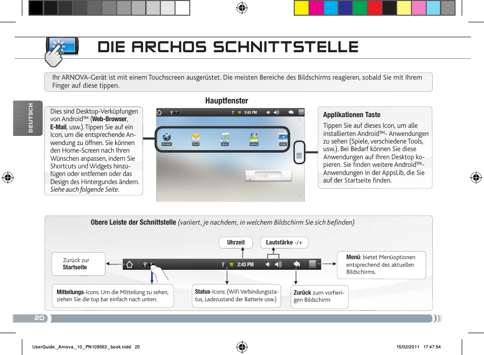 Die archos schnittstelle | ARNOVA 10 User Manual | Page 20 / 48