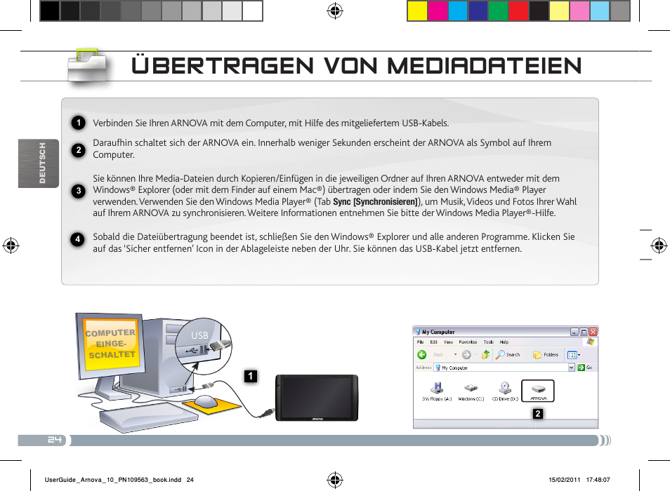 Übertragen von mediadateien | ARNOVA 10 User Manual | Page 24 / 48