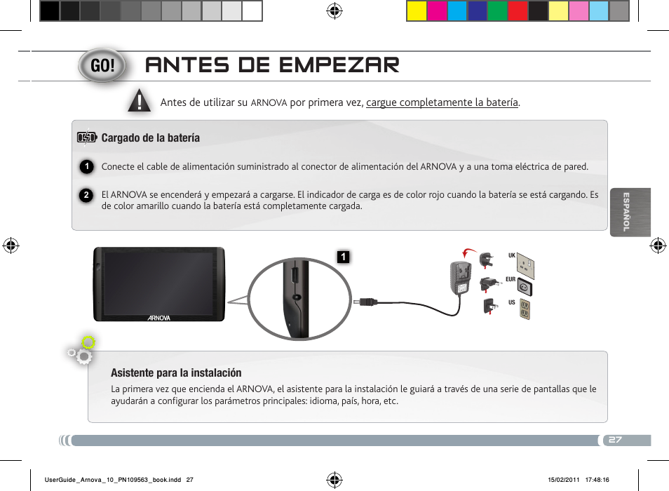 Antes de empezar | ARNOVA 10 User Manual | Page 27 / 48