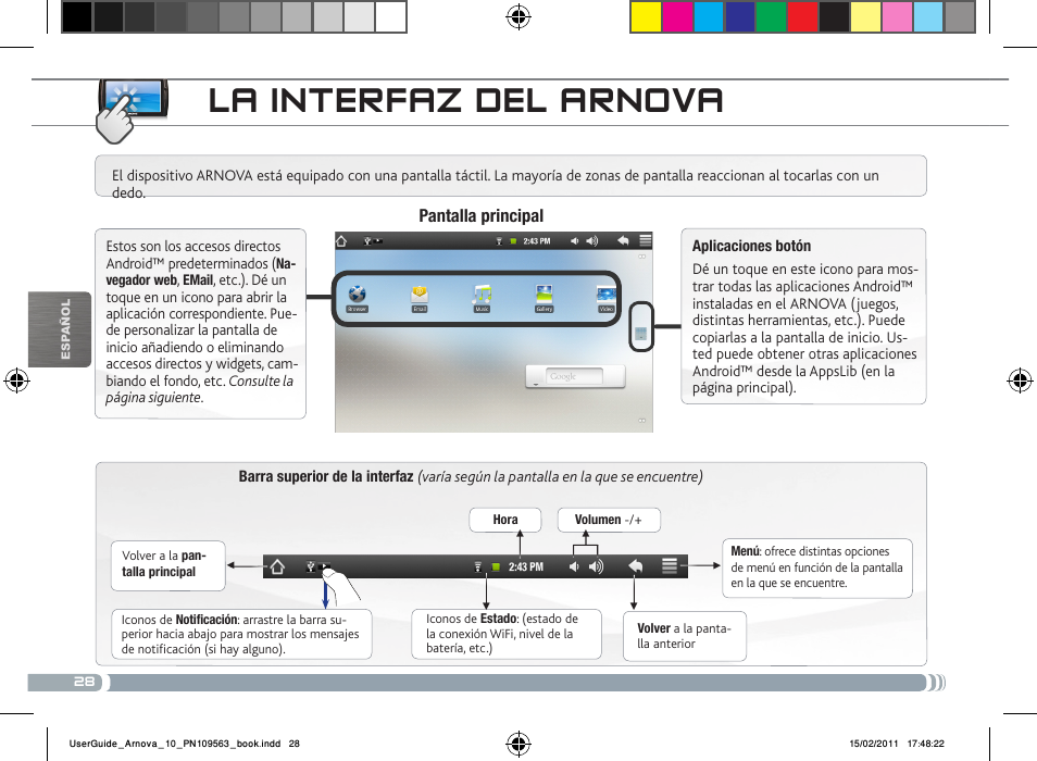 La interfaz del arnova | ARNOVA 10 User Manual | Page 28 / 48