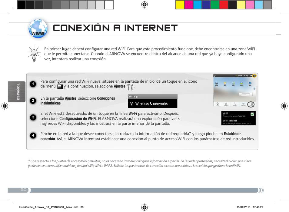 Conexión a internet | ARNOVA 10 User Manual | Page 30 / 48