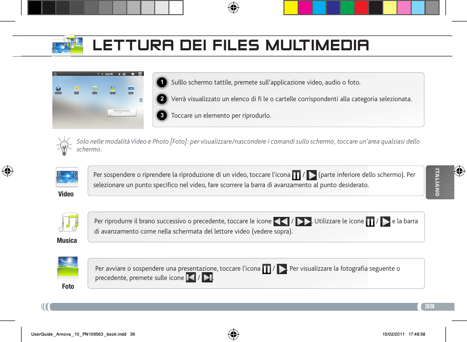 Lettura dei files multimedia | ARNOVA 10 User Manual | Page 39 / 48