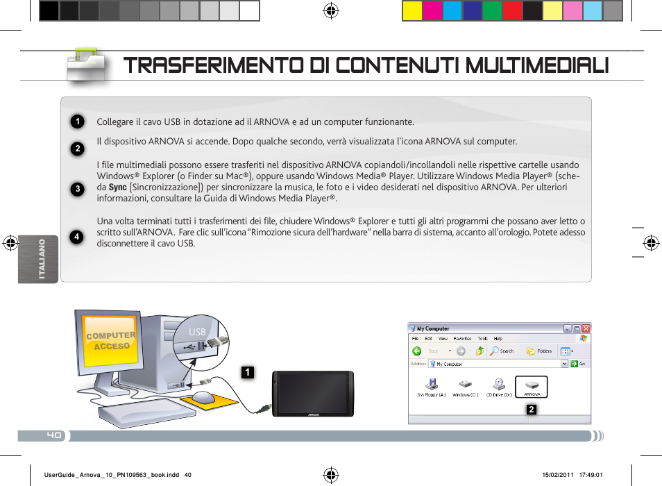 Trasferimento di contenuti multimediali | ARNOVA 10 User Manual | Page 40 / 48