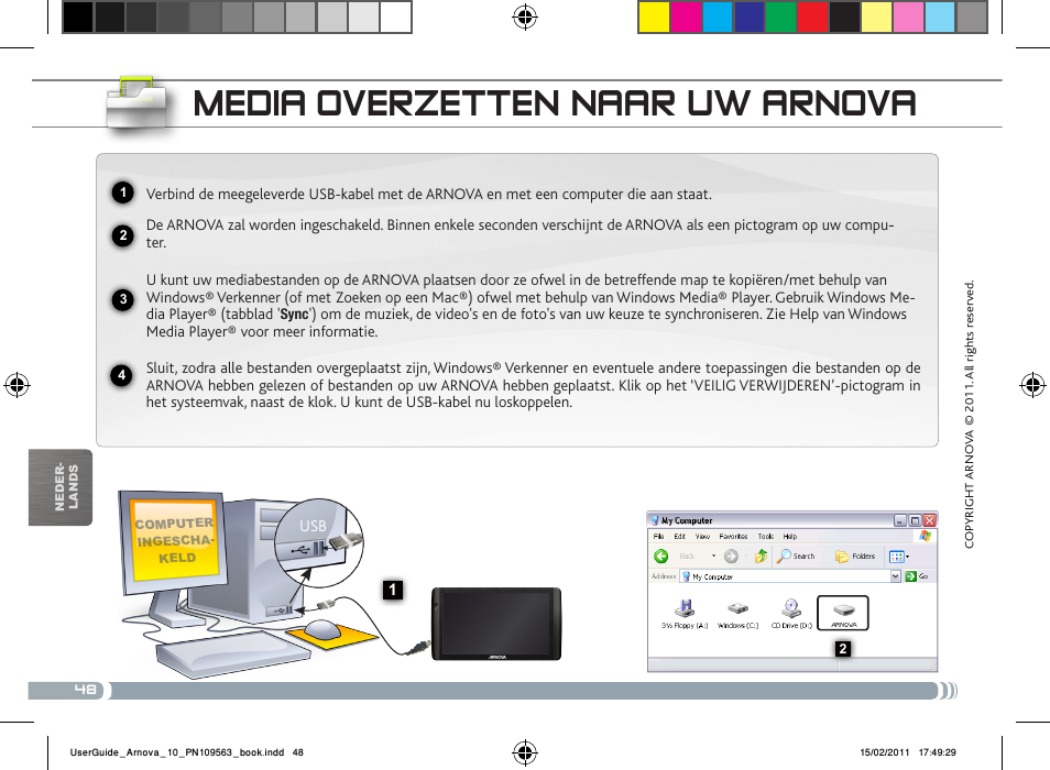 Media overzetten naar uw arnova | ARNOVA 10 User Manual | Page 48 / 48
