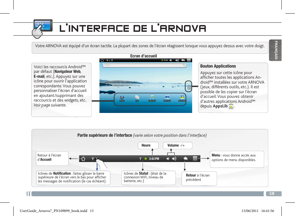 L’interface de l’arnova | ARNOVA 7 User Manual | Page 13 / 49