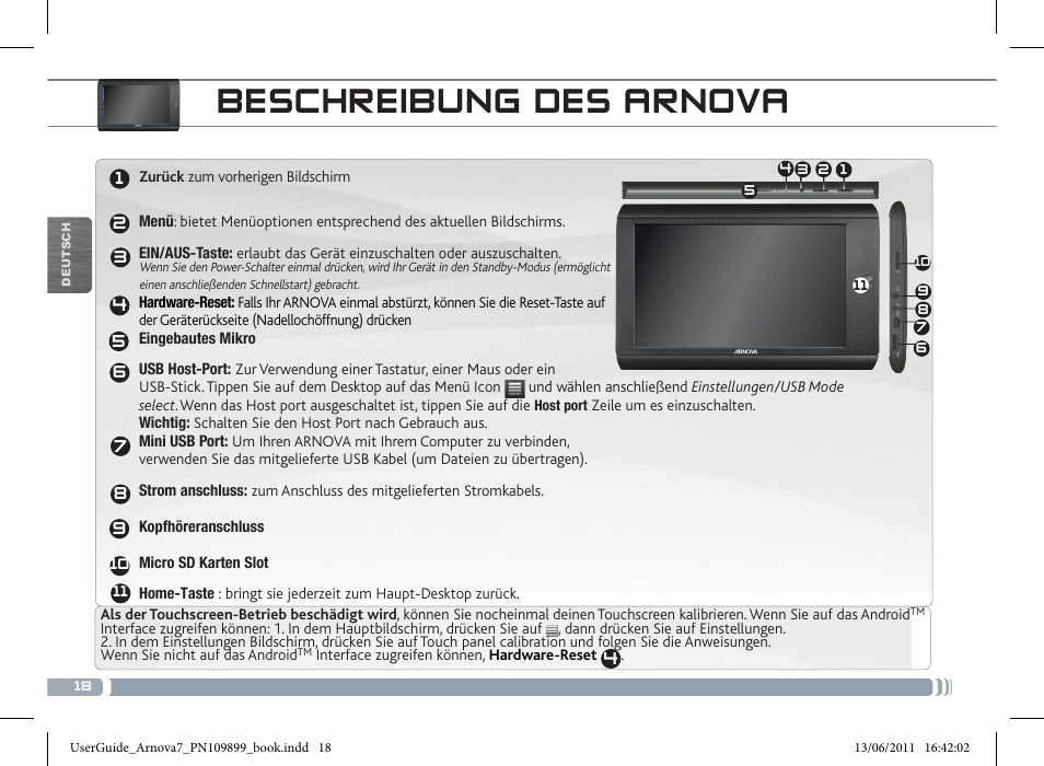 Beschreibung des arnova | ARNOVA 7 User Manual | Page 18 / 49