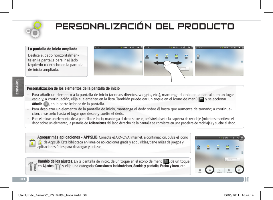 Personalización del producto | ARNOVA 7 User Manual | Page 30 / 49