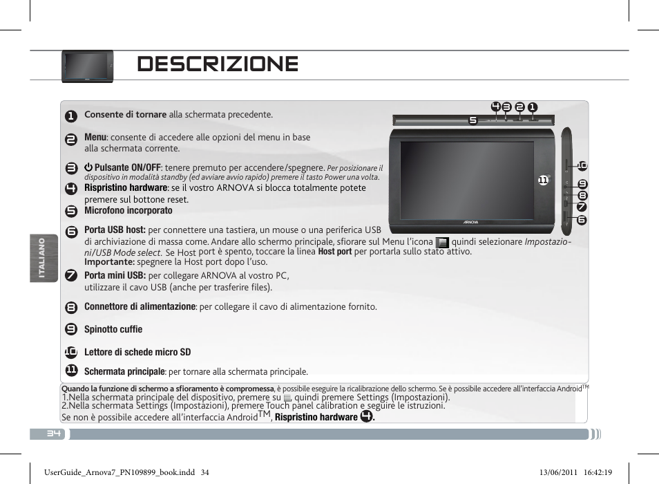 Descrizione | ARNOVA 7 User Manual | Page 34 / 49