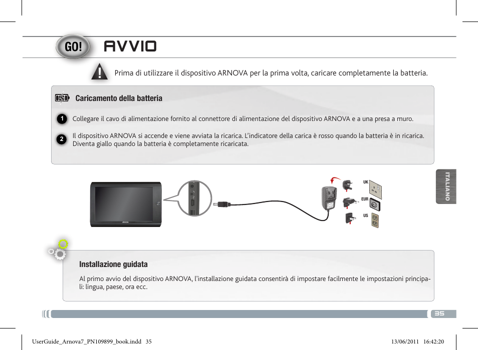 Avvio | ARNOVA 7 User Manual | Page 35 / 49