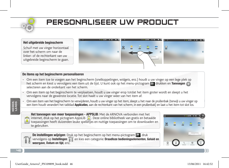 Personaliseer uw product | ARNOVA 7 User Manual | Page 46 / 49