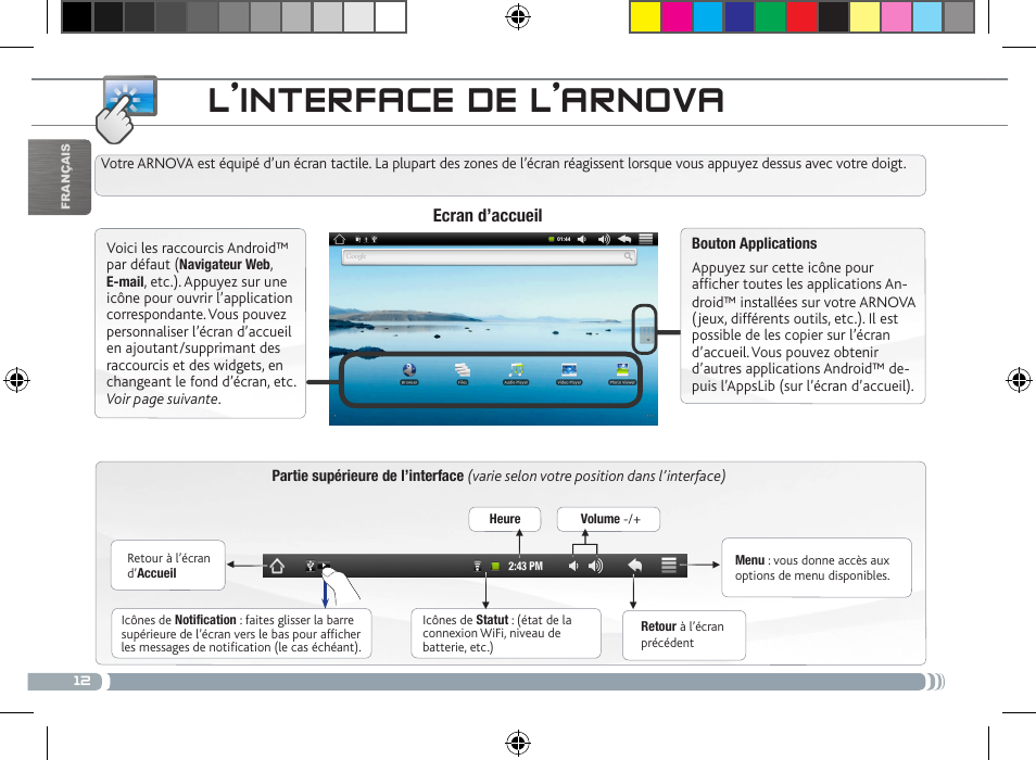L’interface de l’arnova | ARNOVA 8 User Manual | Page 12 / 48