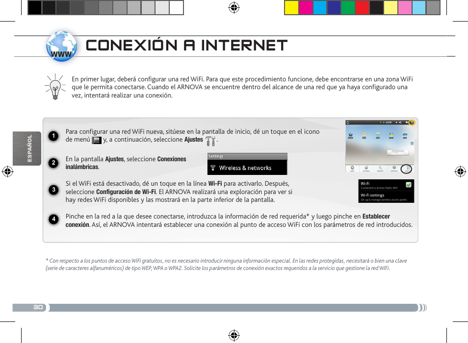 Conexión a internet | ARNOVA 8 User Manual | Page 30 / 48