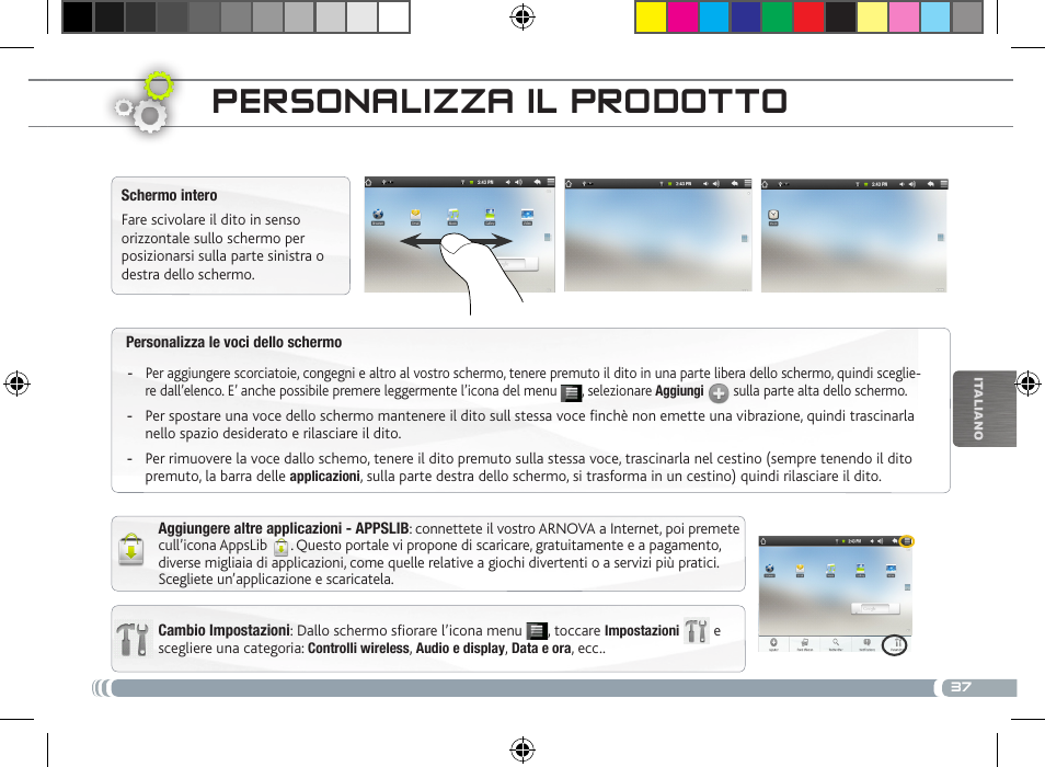 Personalizza il prodotto | ARNOVA 8 User Manual | Page 37 / 48