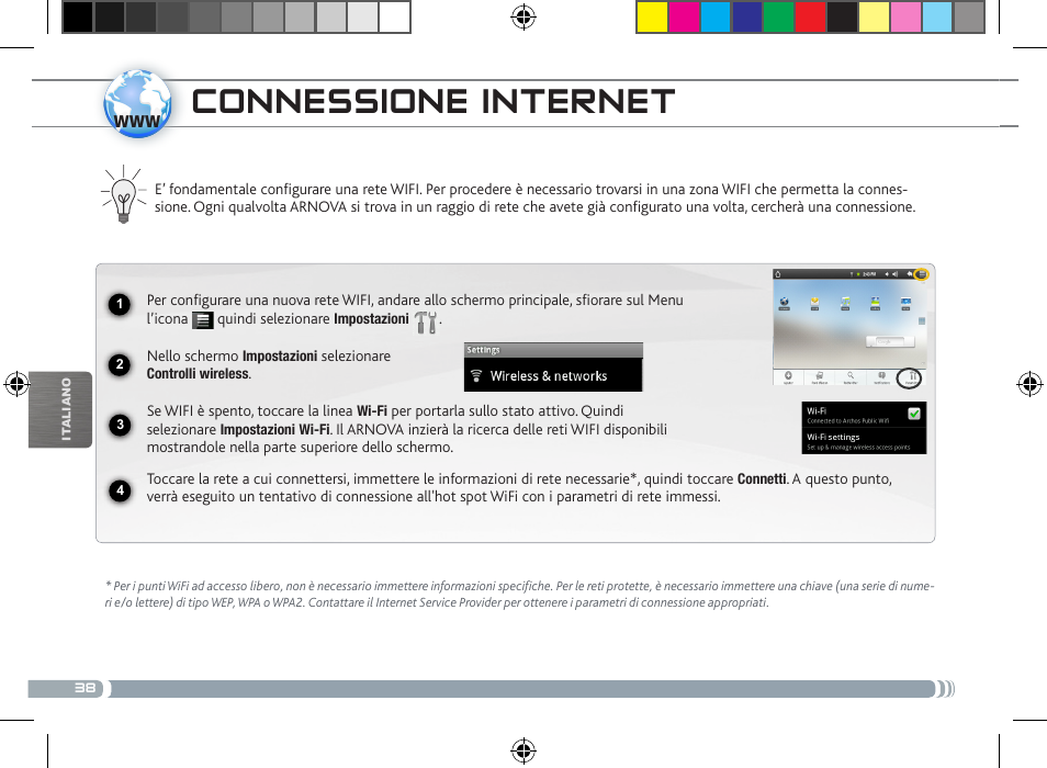 Connessione internet | ARNOVA 8 User Manual | Page 38 / 48