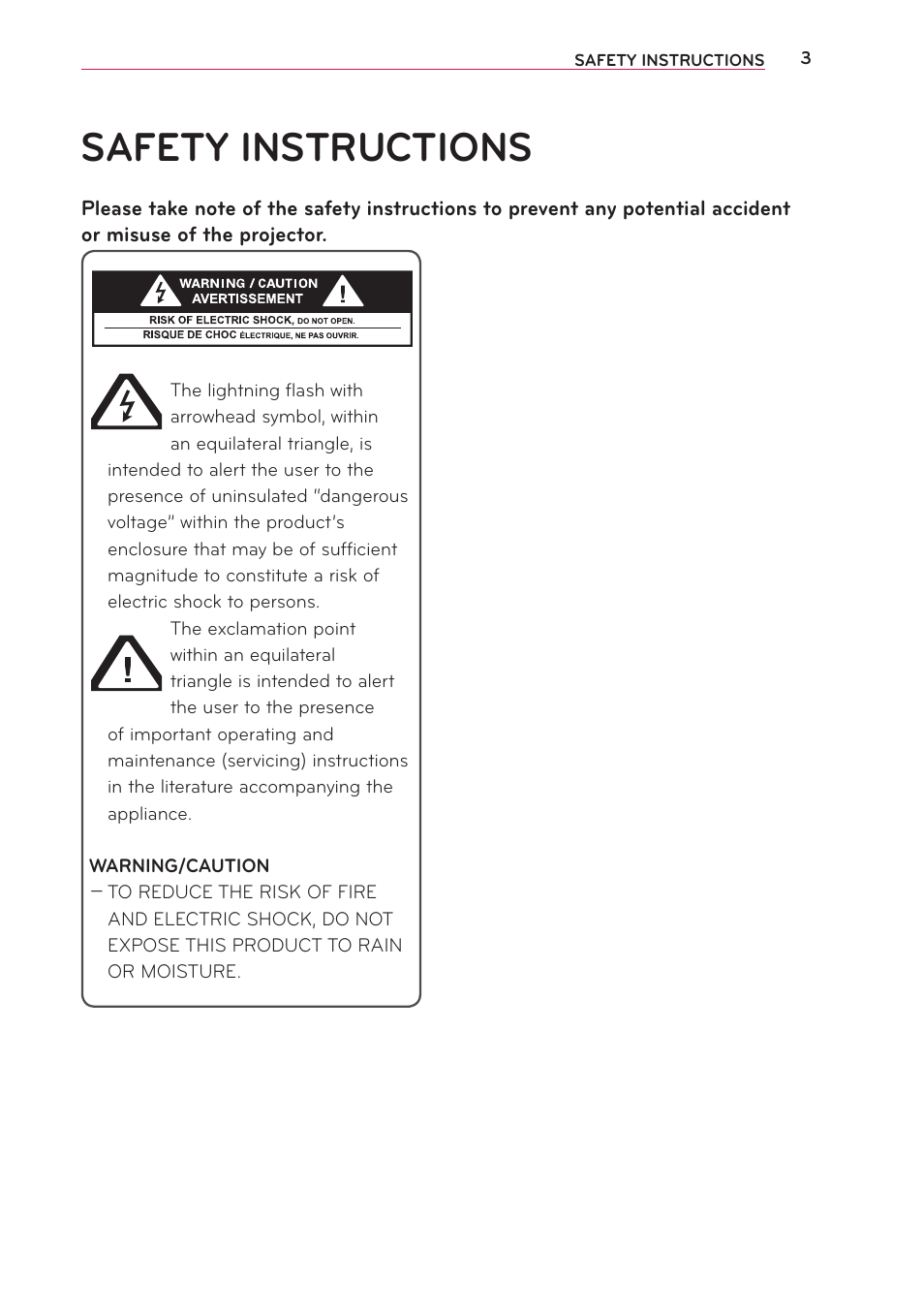 Safety instructions | Artograph LED 500 Owners Manual User Manual | Page 3 / 61