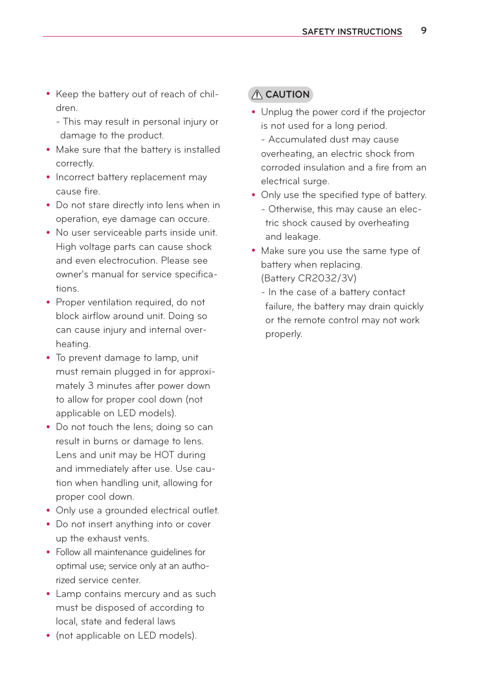 Artograph LED 500 Owners Manual User Manual | Page 9 / 61