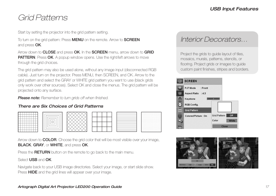 Grid patterns, Interior decorators | Artograph LED 200 Owners Manual User Manual | Page 17 / 60