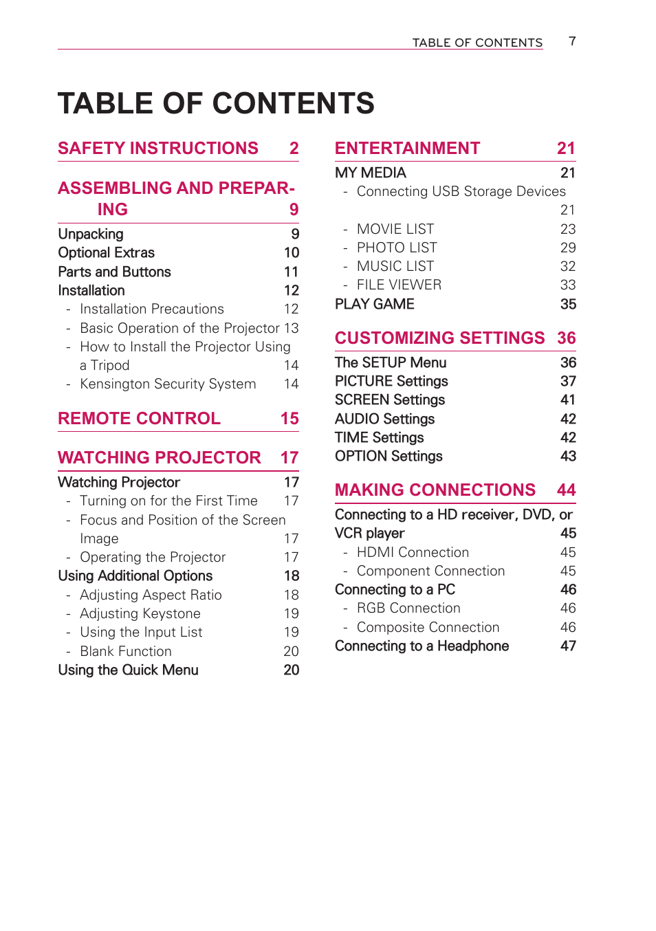 Artograph LED 300 Owners Manual User Manual | Page 7 / 51