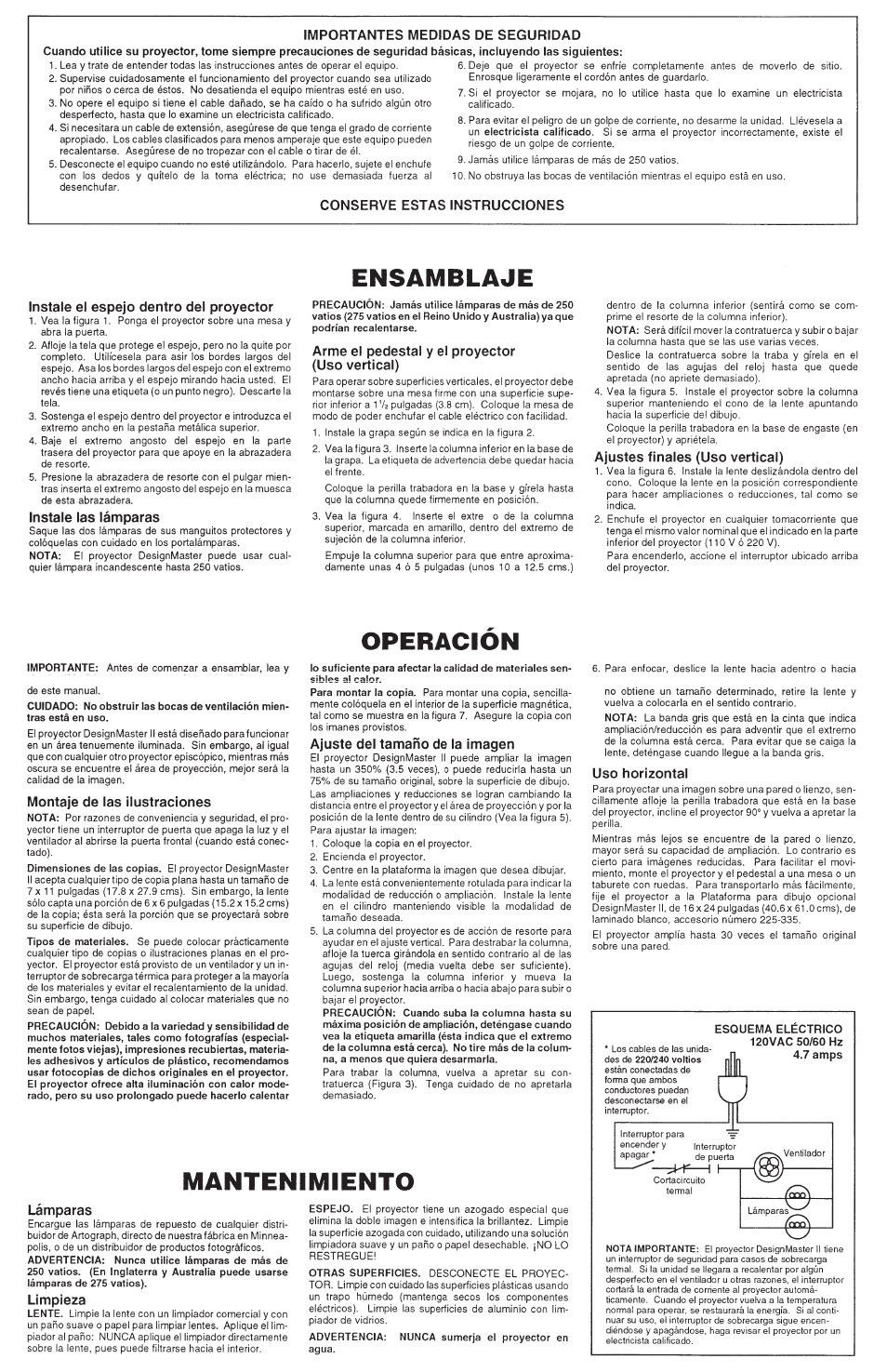 Artograph DesignMaster II User Manual | Page 4 / 4