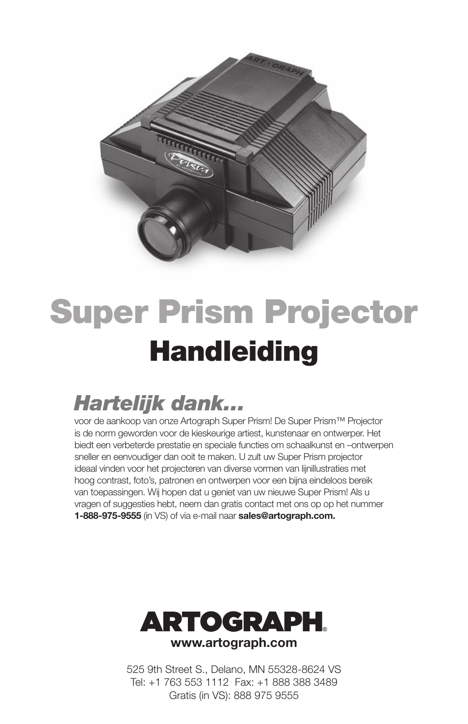 Super prism projector, Handleiding, Hartelijk dank | Artograph Super Prism User Manual | Page 24 / 28