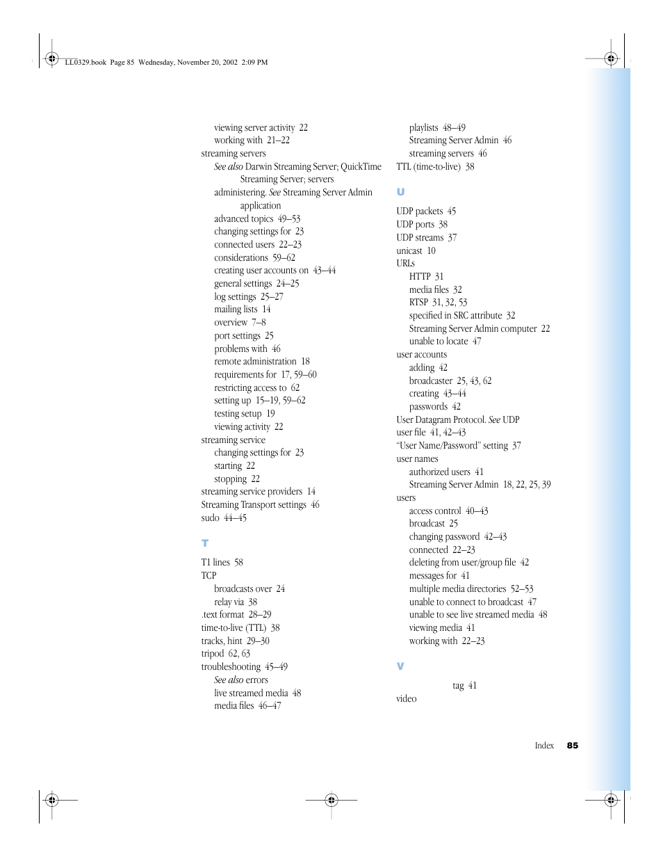 Apple QuickTime Streaming Server (Administrator’s Guide) User Manual | Page 85 / 86