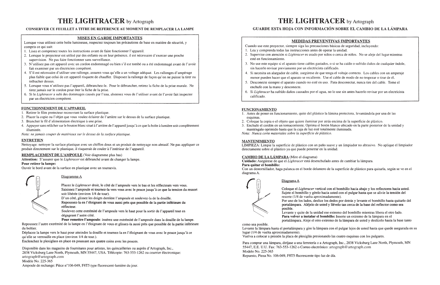 Artograph Light Tracer Light Box User Manual | Page 2 / 2