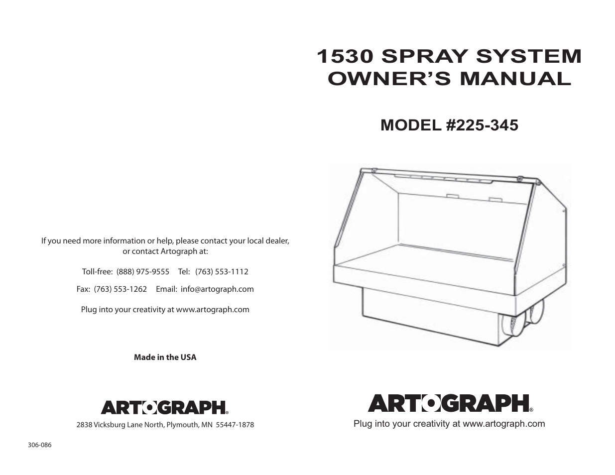 Artograph 1530 Spray Booth User Manual | 4 pages
