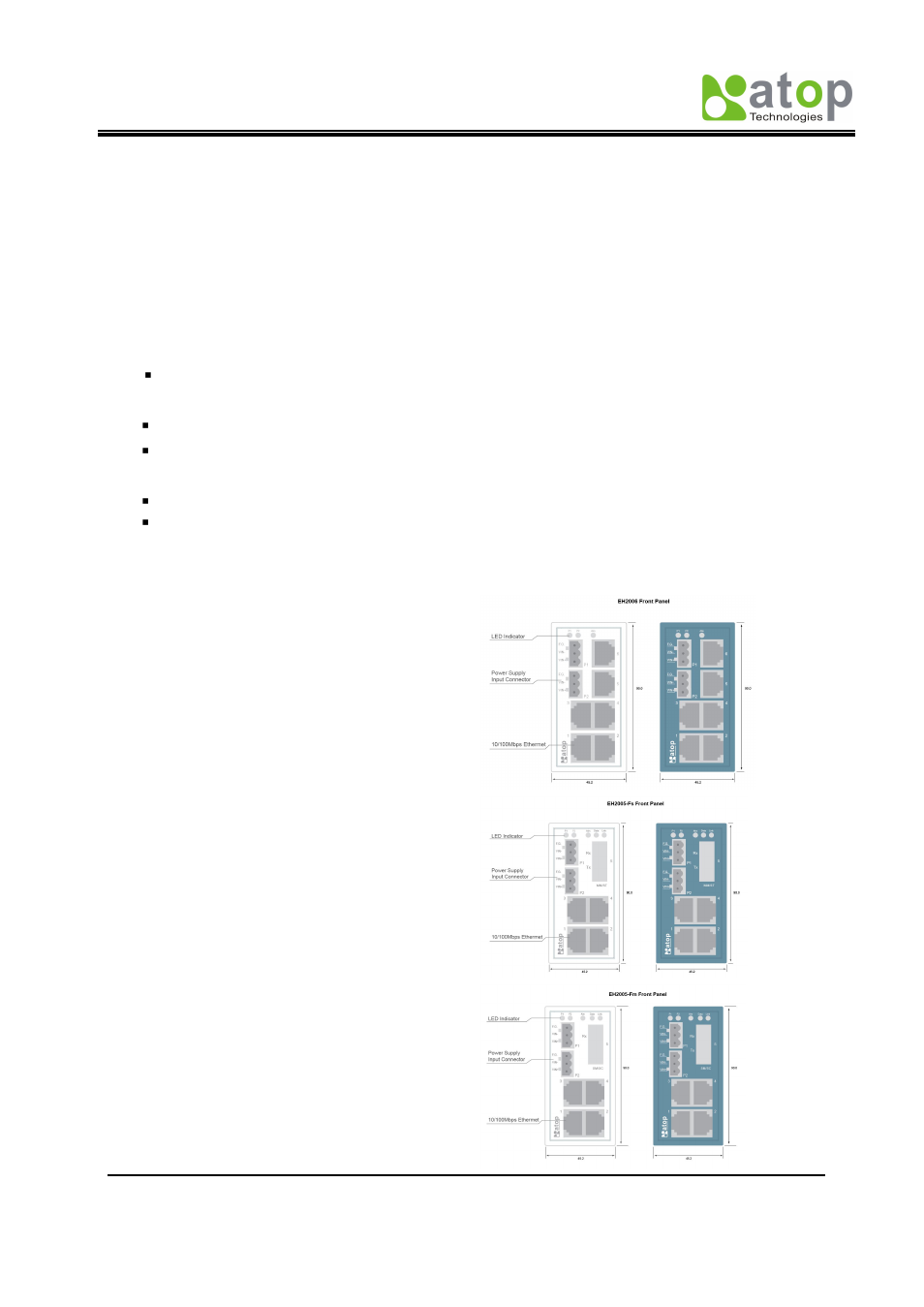 Introduction, Inside the package, Product outline | Atop Technology EH2005-Fm User Manual | Page 2 / 4