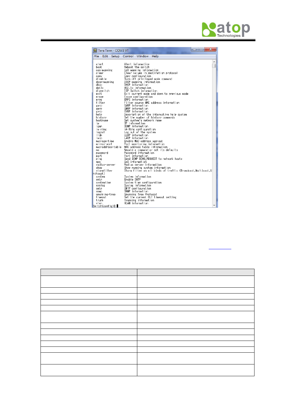 1 administration setup using serial console, 2 spanning tree setup using serial console | Atop Technology EH7510 User manual User Manual | Page 104 / 120