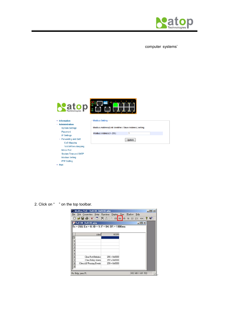 7 modbus setting | Atop Technology EH7510 User manual User Manual | Page 27 / 120
