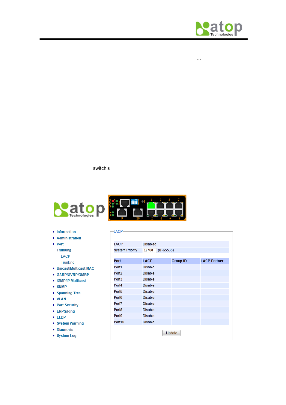 5 trunking, 1 lacp | Atop Technology EH7510 User manual User Manual | Page 35 / 120