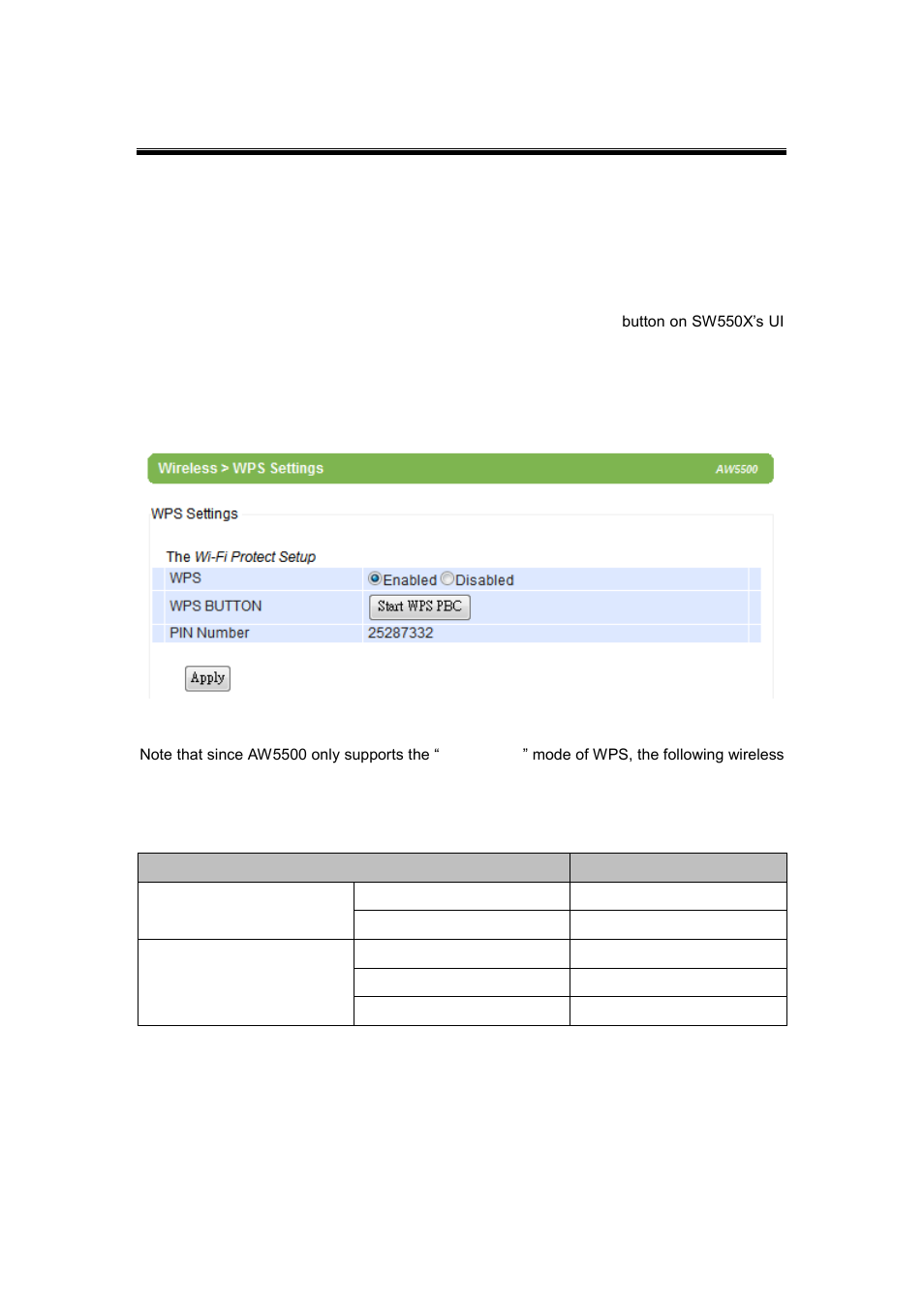 4 wps settings, Wps settings | Atop Technology AW5500 User manual User Manual | Page 39 / 104