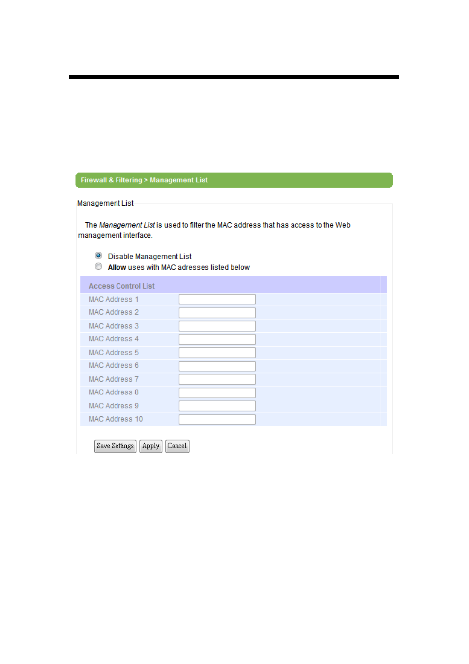 5 management list, Management list | Atop Technology AW5500 User manual User Manual | Page 59 / 104