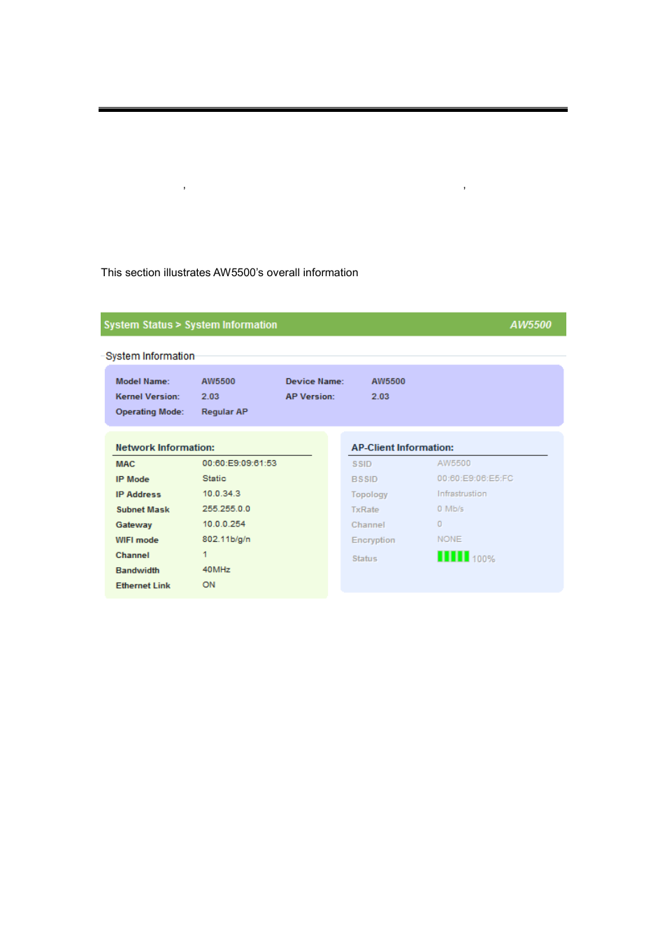 12 system status, 1 system information, System status | System information | Atop Technology AW5500 User manual User Manual | Page 67 / 104