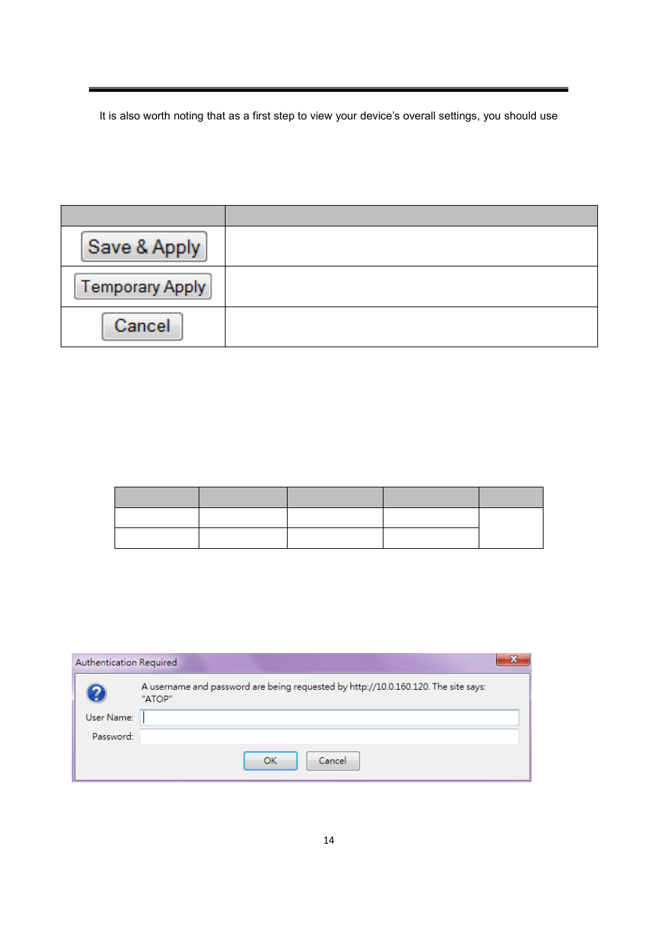 6 factory default settings, Factory default settings | Atop Technology SW550X User manual User Manual | Page 20 / 125