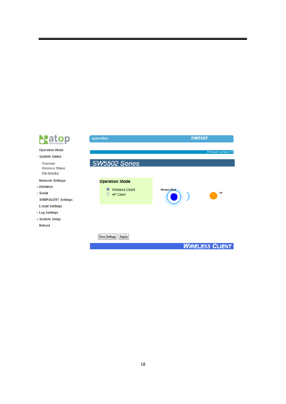 2 operation mode, Operation mode | Atop Technology SW550X User manual User Manual | Page 24 / 125