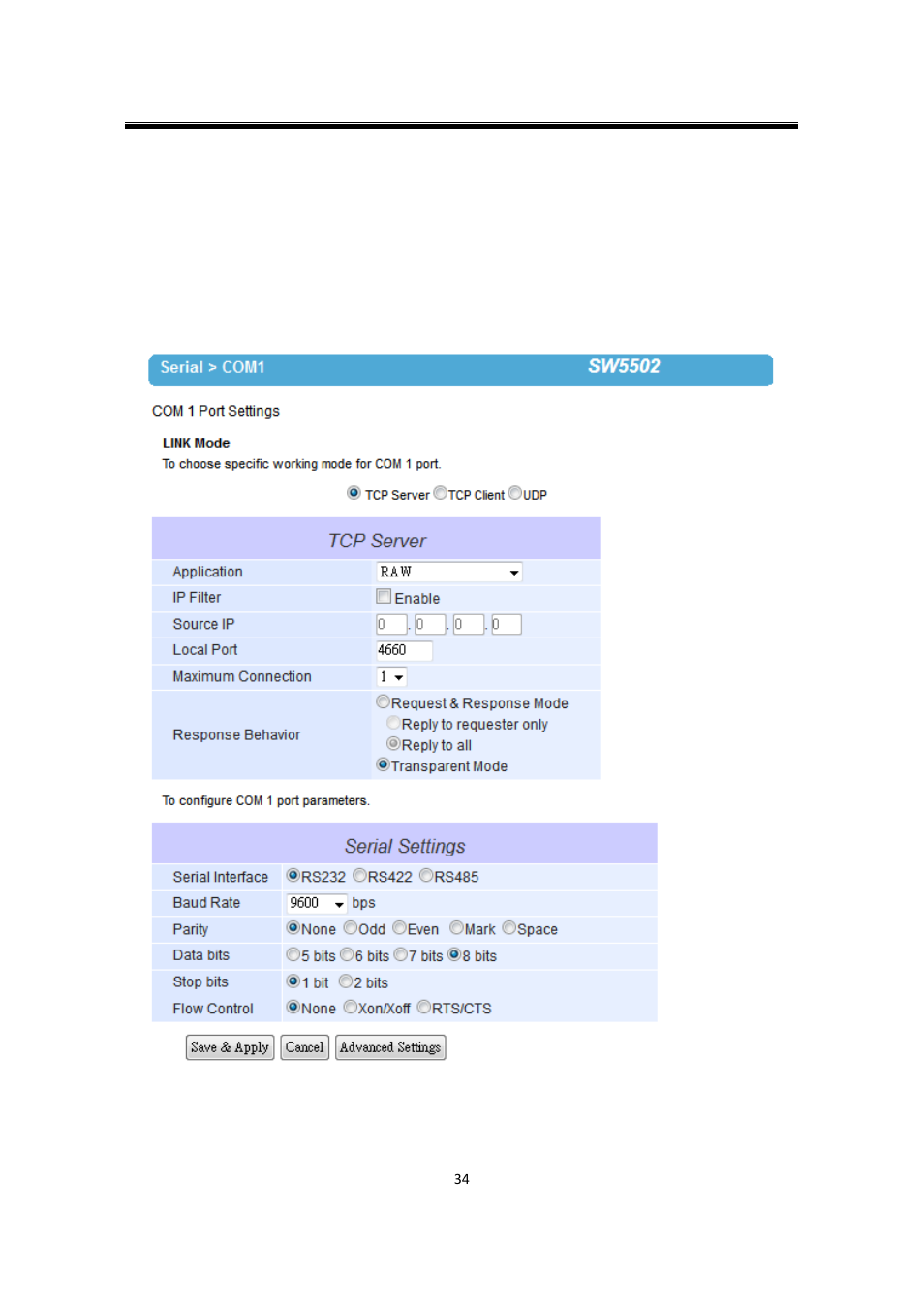 8 serial, 1 com port overview, Serial | Com port overview | Atop Technology SW550X User manual User Manual | Page 40 / 125