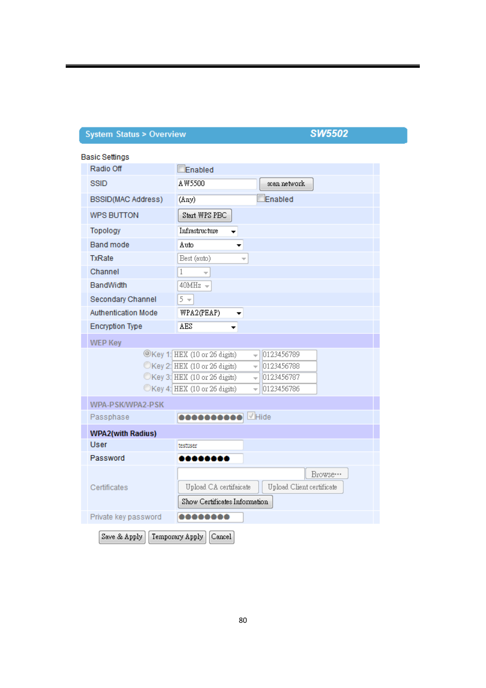 Mode (peap-mschapv2) | Atop Technology SW550X User manual User Manual | Page 86 / 125