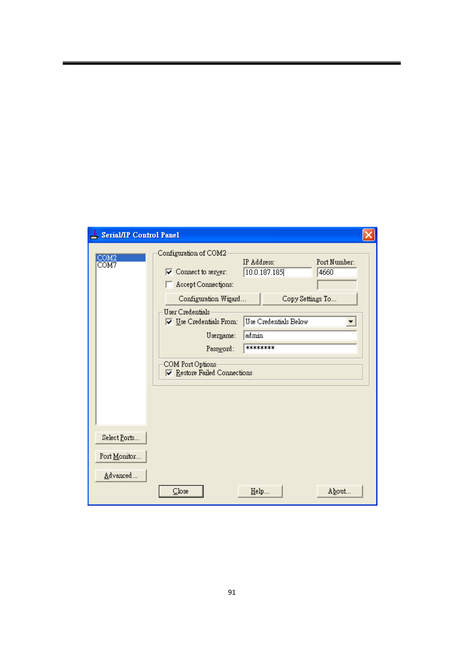 3 configuring vcom ports, Configuring vcom ports | Atop Technology SW550X User manual User Manual | Page 97 / 125