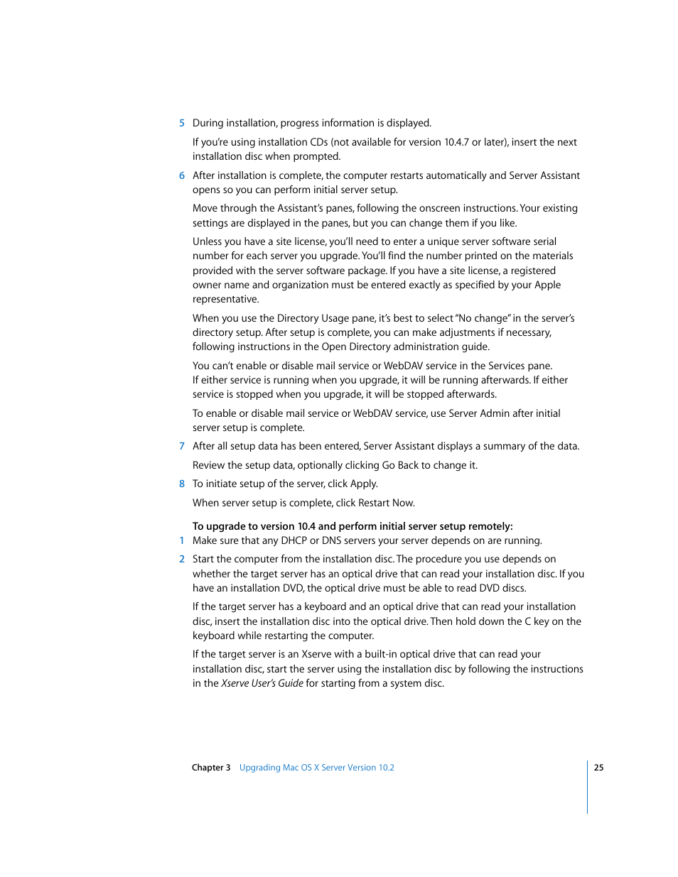 Apple Mac OS X Server (Upgrading and Migrating For Version 10.4 or Later) User Manual | Page 25 / 97