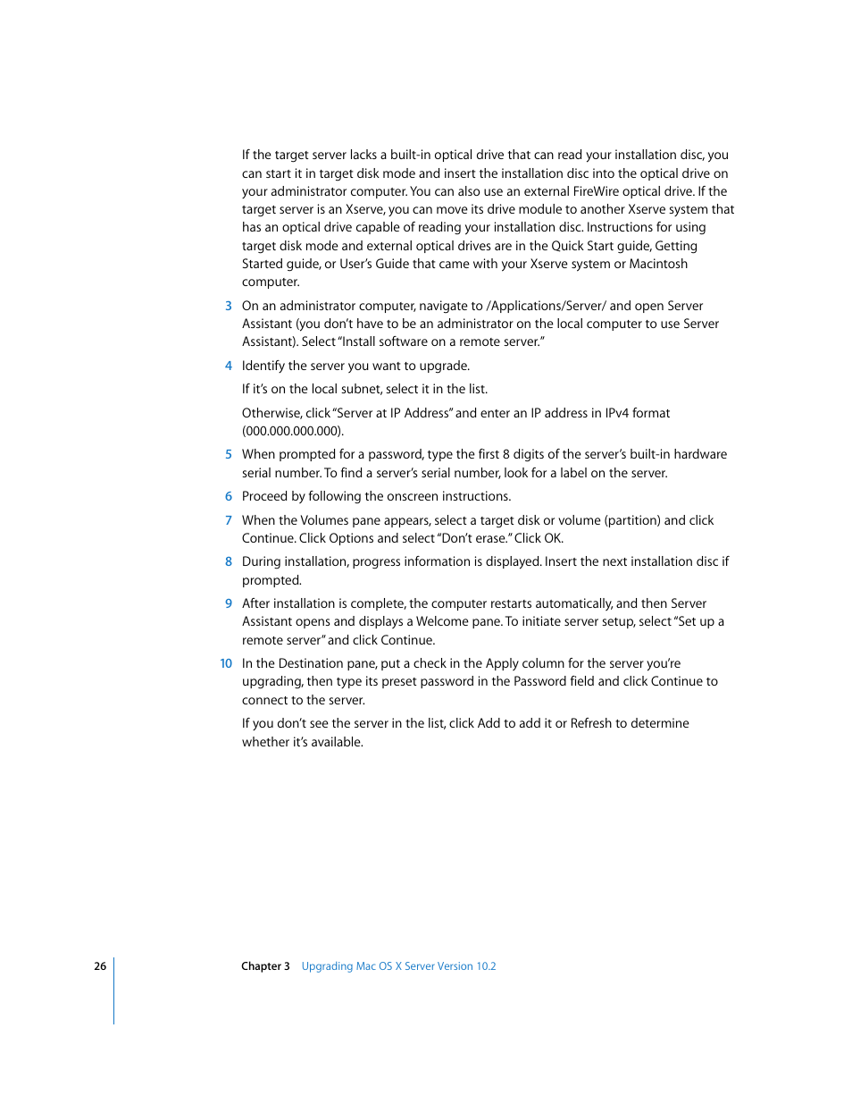 Apple Mac OS X Server (Upgrading and Migrating For Version 10.4 or Later) User Manual | Page 26 / 97