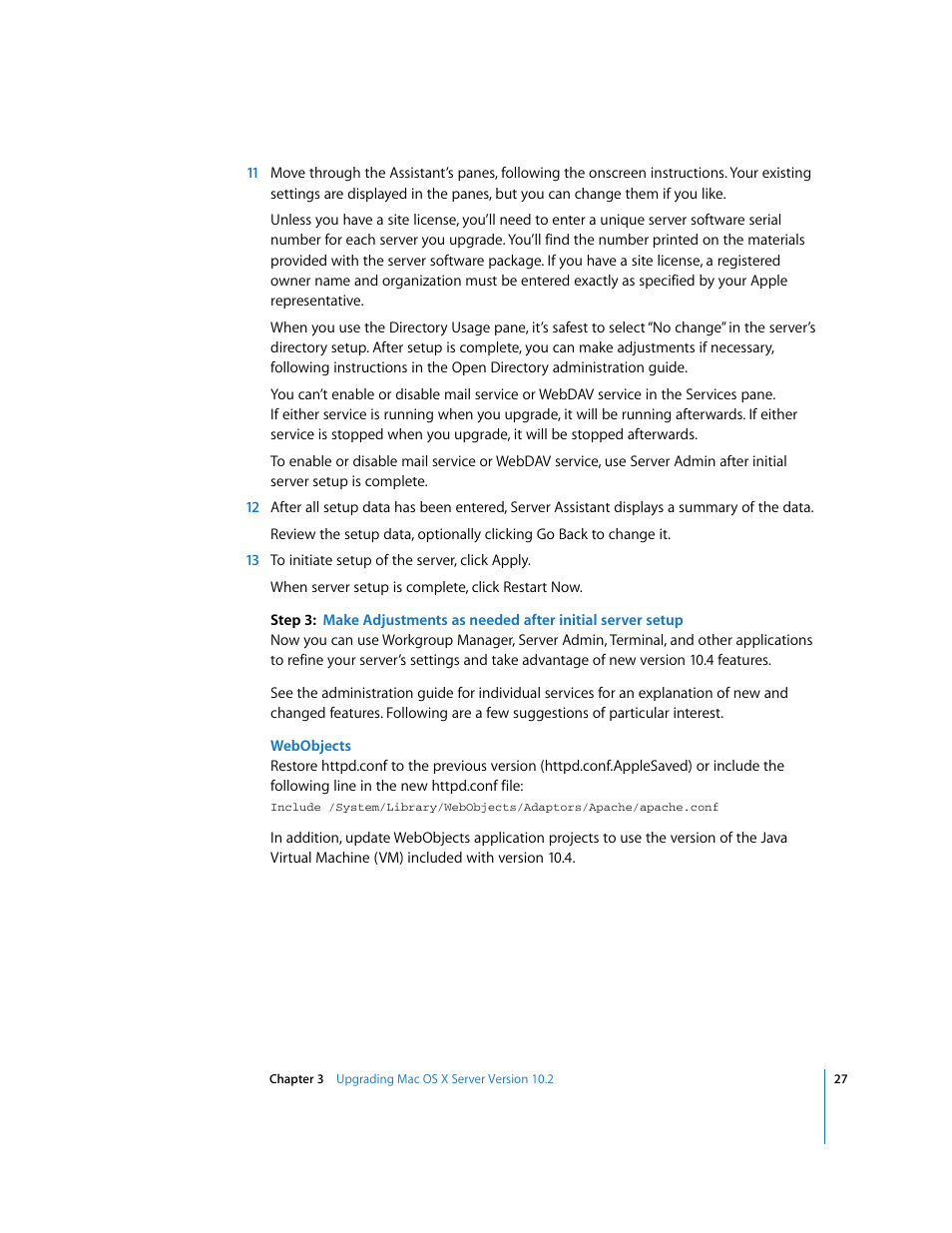 Apple Mac OS X Server (Upgrading and Migrating For Version 10.4 or Later) User Manual | Page 27 / 97
