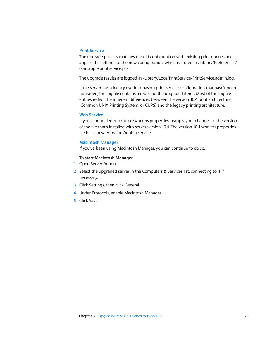 Apple Mac OS X Server (Upgrading and Migrating For Version 10.4 or Later) User Manual | Page 29 / 97