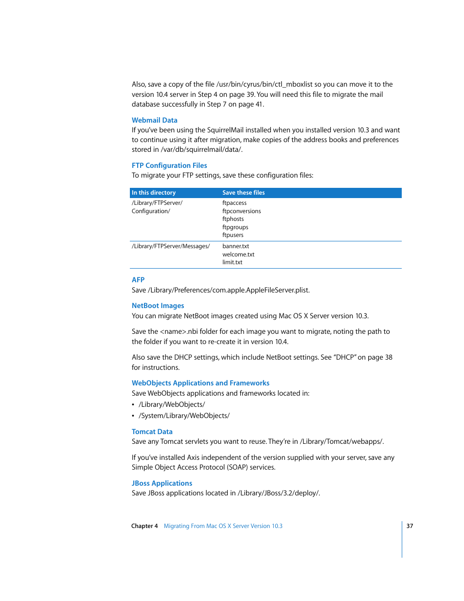 Apple Mac OS X Server (Upgrading and Migrating For Version 10.4 or Later) User Manual | Page 37 / 97