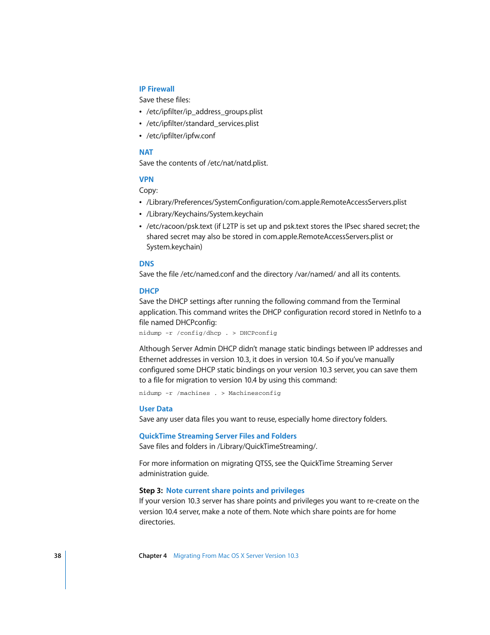 Apple Mac OS X Server (Upgrading and Migrating For Version 10.4 or Later) User Manual | Page 38 / 97