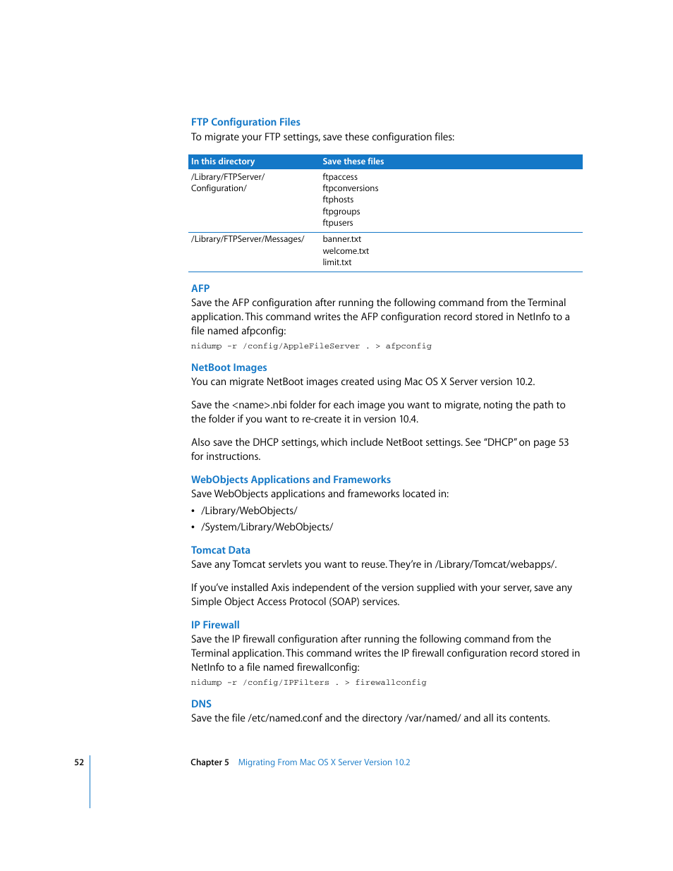 Apple Mac OS X Server (Upgrading and Migrating For Version 10.4 or Later) User Manual | Page 52 / 97