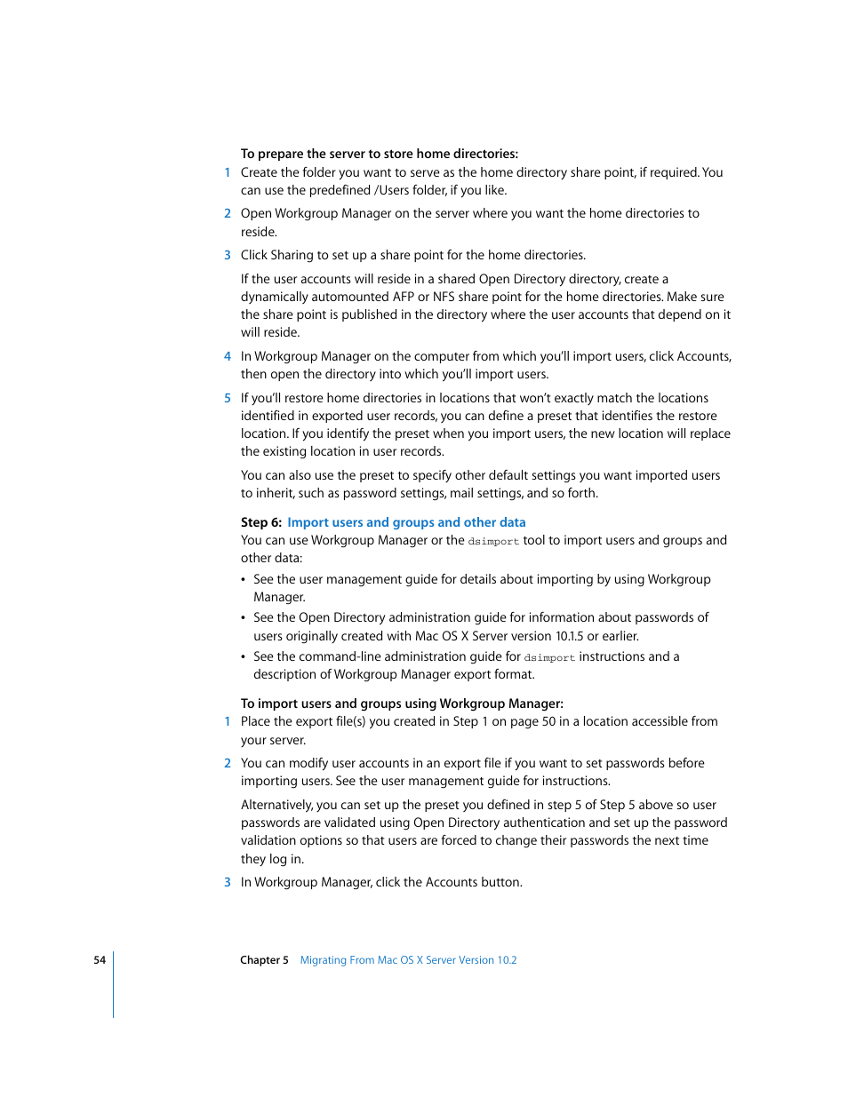 Apple Mac OS X Server (Upgrading and Migrating For Version 10.4 or Later) User Manual | Page 54 / 97